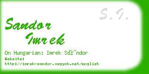 sandor imrek business card